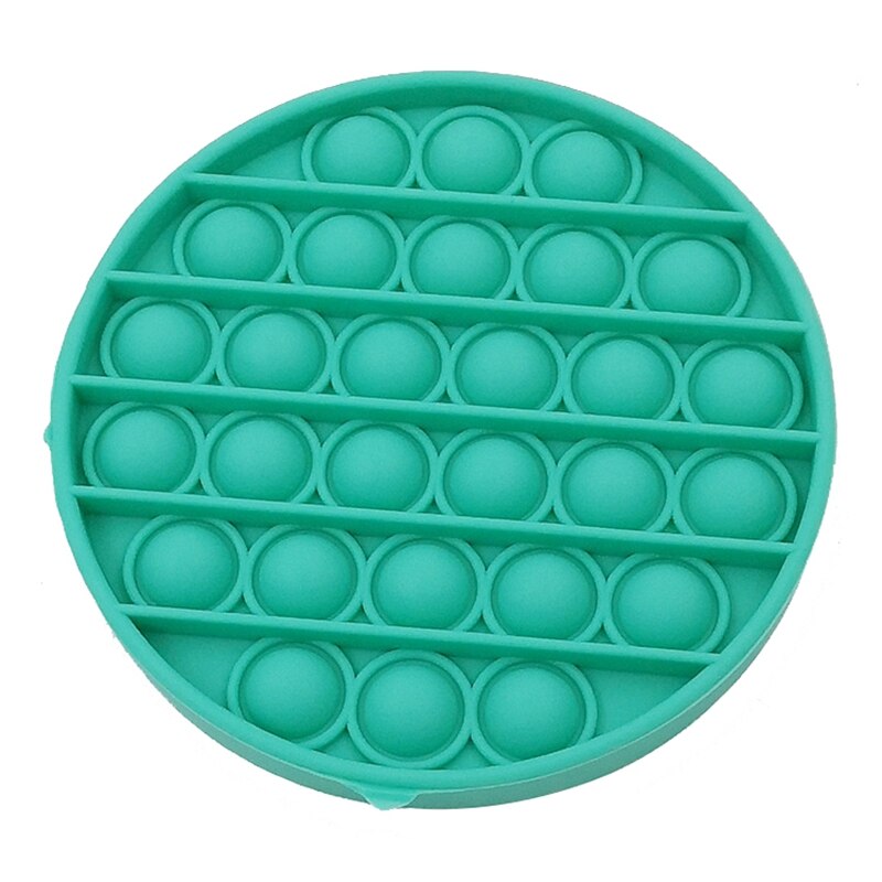 Push Pop Bubble Fidget Toy Push Pop Antistress Toys Round Fidget Sensory Juguete Silicone Stress Reliever Playing Board: Round Board-Green