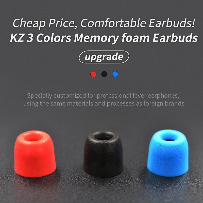 Originele kz-oordopjes met traagschuim (3 paar,  (6 stuks), geluidsisolerende comfortabele oorkussens, in-ear oordopjes voor de kz zsx  zs10 pro-hoofdtelefoon.