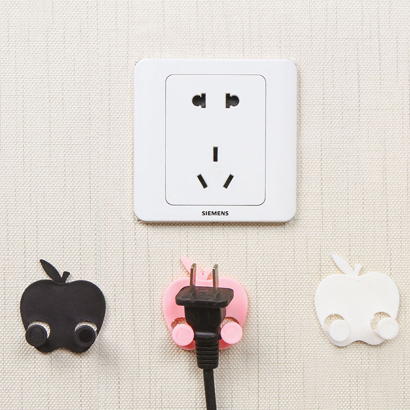 5pcs Plug Socket Hook Holder Multi-function Wall Storage Hooks Adhesive Kaycahin Hanger Home Office Storage Hook
