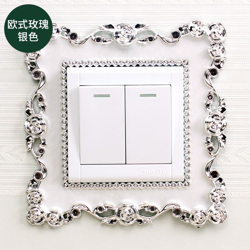 Autocollant interrupteur en plastique Style cour européenne, autocollant interrupteur simple et Double, couvercle de protection, adhésif mural , décoration de la maison: SKU-13
