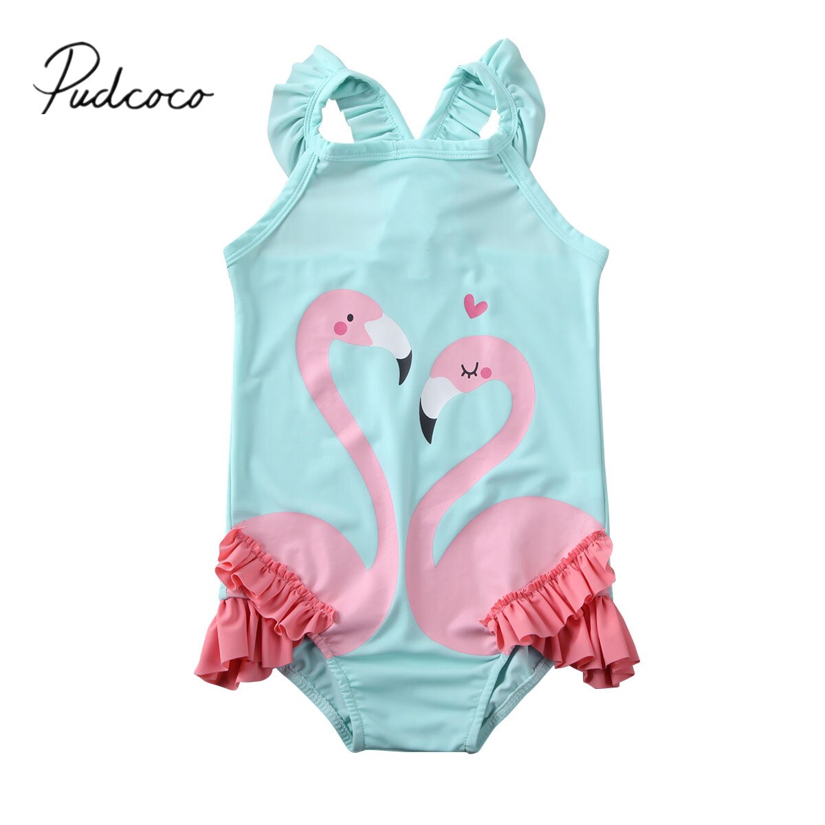 Sommer badedragt baby piger flamingo svømning kostume børn tankini tegneserie bikini badetøj badedragt badetøj
