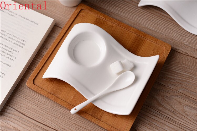 Ensemble tasse et soucoupe à café en céramique, style ondulé , luxe européen, petit couple, 90ml/130ml/200ml/300ml