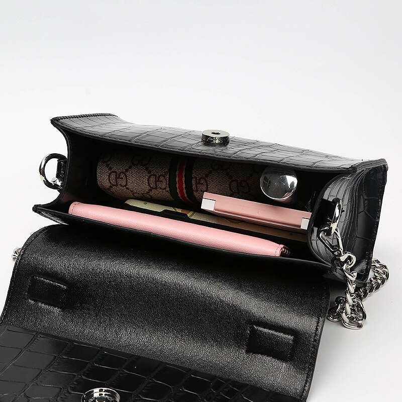 Crocodile motif bandoulière sacs pour femmes petite chaîne sac à main petit sac en cuir PU sac à main dames sacs de soirée