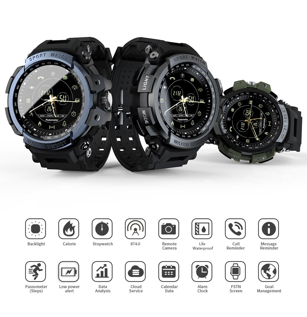 LOKMAT MK28 montre intelligente hommes horloge électronique hommes montres étanche podomètre Calories alarme sport hommes numérique Smartwatch