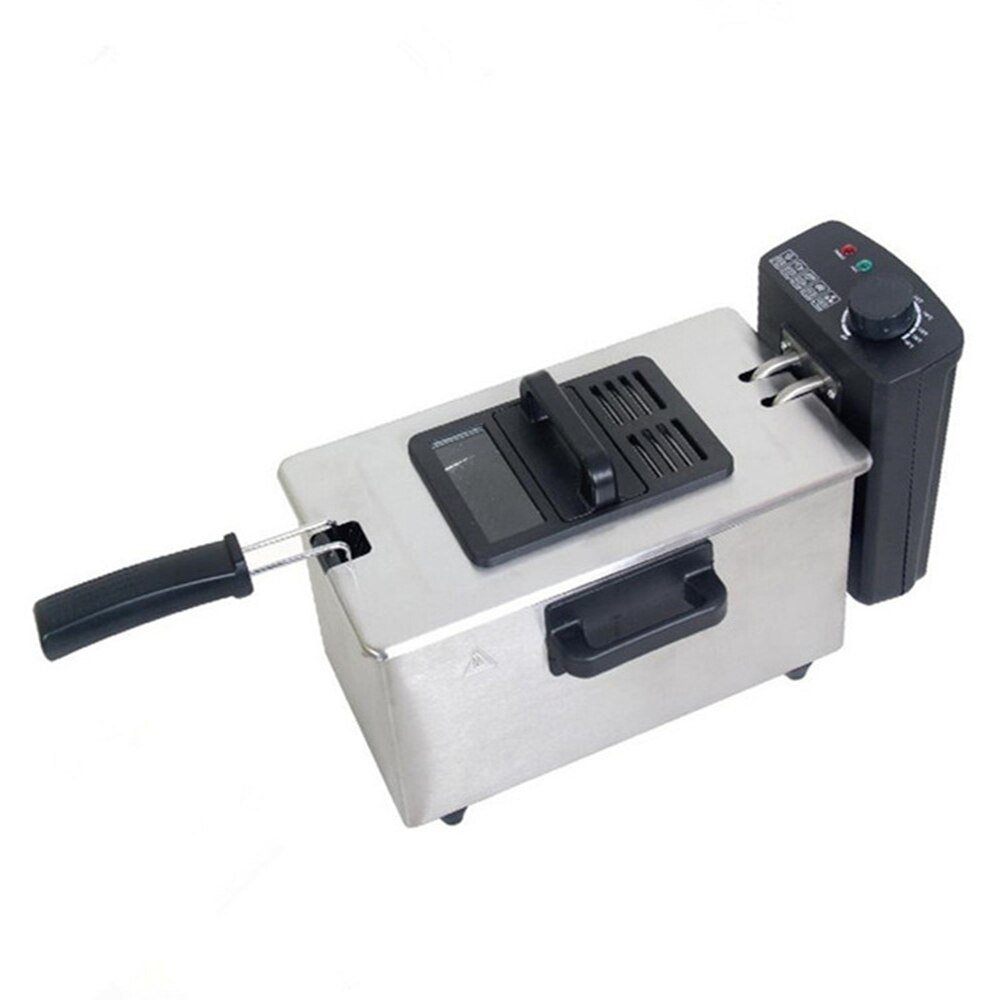 3L Electric Deep Fryer Stainless steel Oil Oven Pot Fried Chicken Grill French Fries Frying Machine Adjustable Thermostat: Stainlesssteel liner