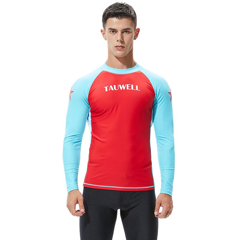 Summer Men Surfing Suit Quick-Drying Anti-UV Surfing T-shirts for Mens Swimwear Swimming Tee Elasticity Breathable Beachwear: color 04 / M