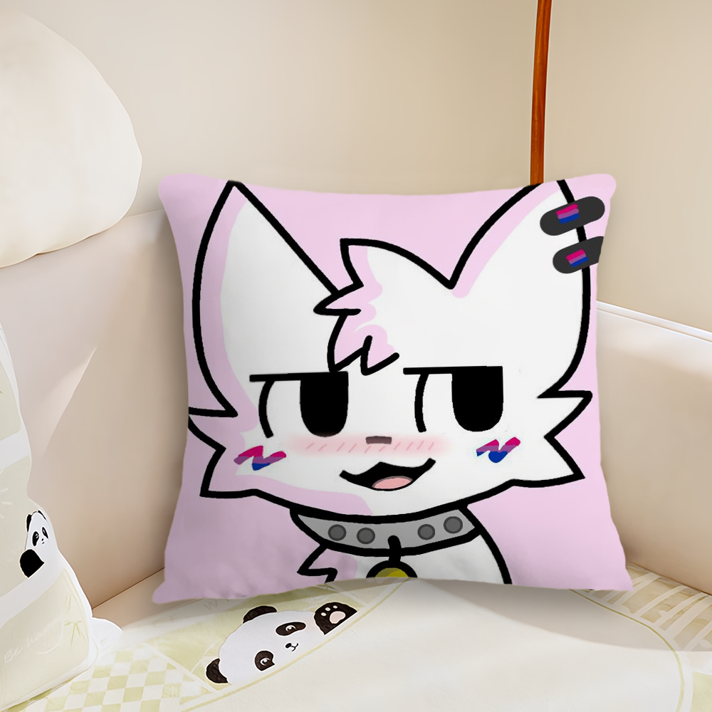 Cute Boykisser Cat Silly cushion cover For Pillow Case Sofa Bedroom Living Room Office Bedside Table Backrest Printing Square