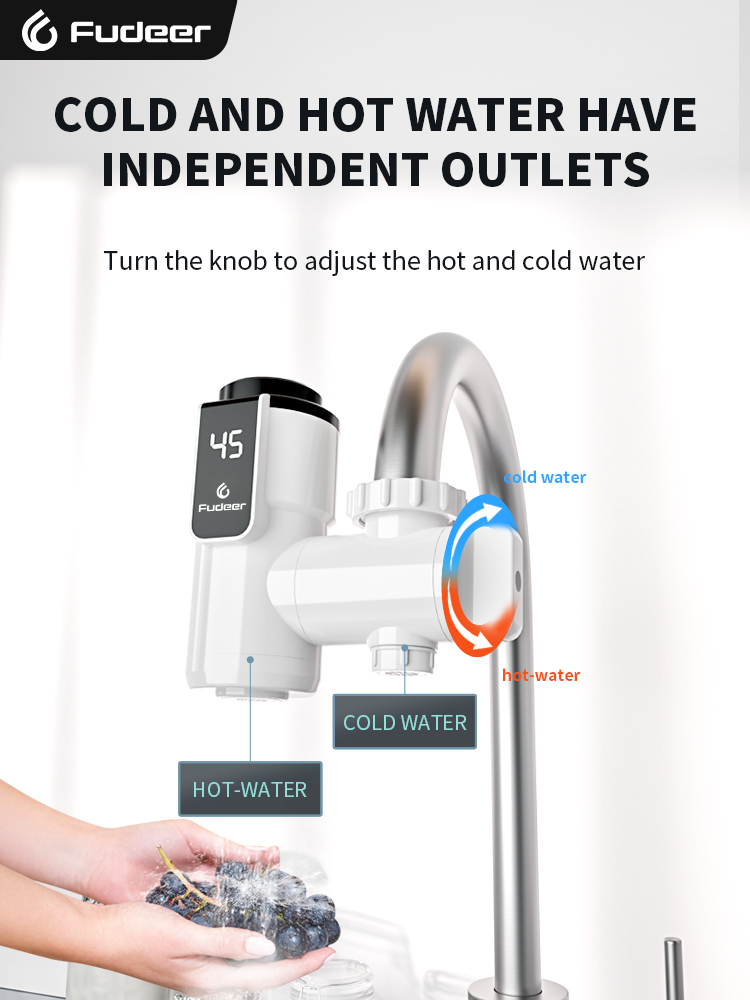 Fudeer 220V Water Heater Bathroom Accessories Electric Water Heater Kitchen Faucet Conector Instant Water Tap Adapter