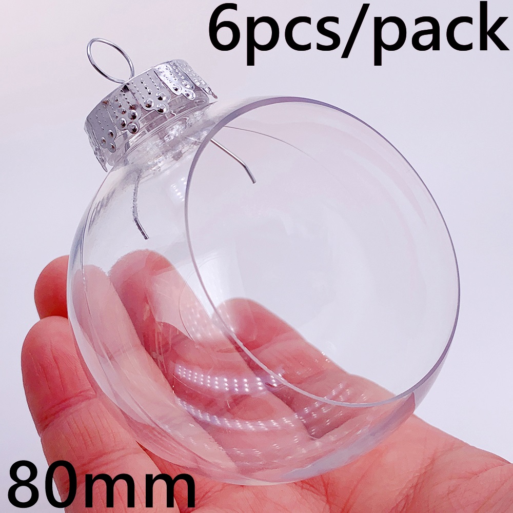 6 Stuks X Diy Shatterproof Transparant Huis Kerstversiering Kerstbal Ornament 115*60Mm Plastic Diamant: Deep Blue
