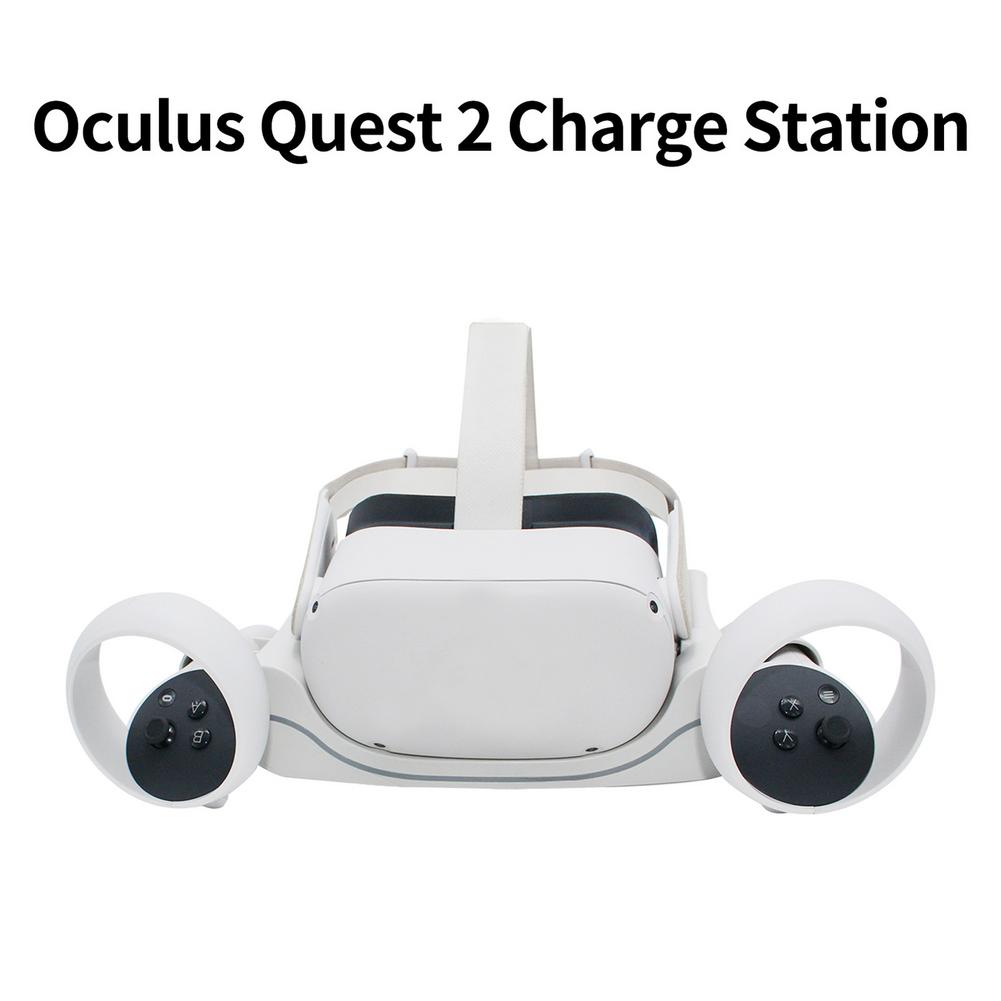 Oplader Voor Oculus Quest 2 Opladen Base Vr Headset Laadstation Stand Handvat Opbergrek Voor Quest 2 Vr Accessoires