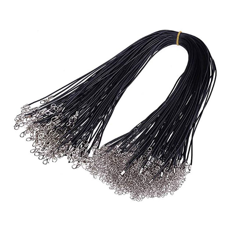 50 STUKS 50 CM Ketting String Zwart Blauw Paars Roze Leather Rope Snoeren Kettingen Maken Bevindingen DIY Sieraden Accessoires