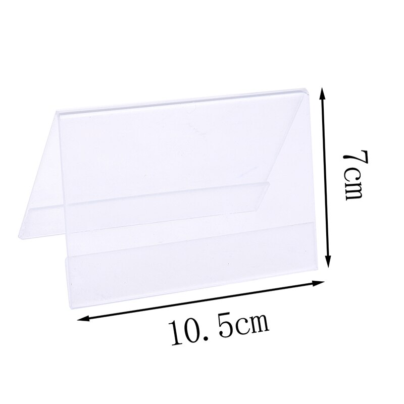 Multi Size Acrylic V Shape Office Desktop Sign Display Price Name Business Card Label Nameplate Table Number Holder Stand: 7x10.5cm