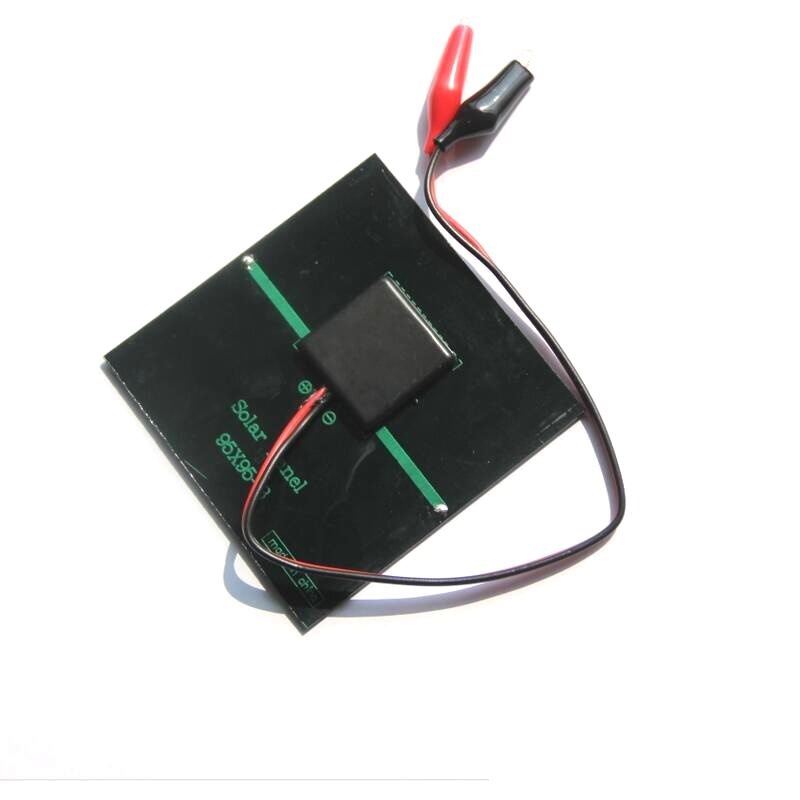 WSFS-Panel Solar policristalino, célula Solar epoxi de 1W y 5,5 V, con Clip para carga de 3,7 V, sistema de batería de juguete, luz LED de estudio, 95x95MM
