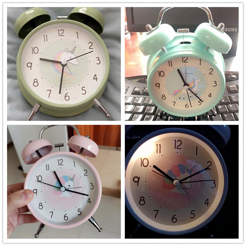Bonito reloj despertador de unicornio encantador reloj de mesa de escritorio para niños estudiante de Navidad de Año