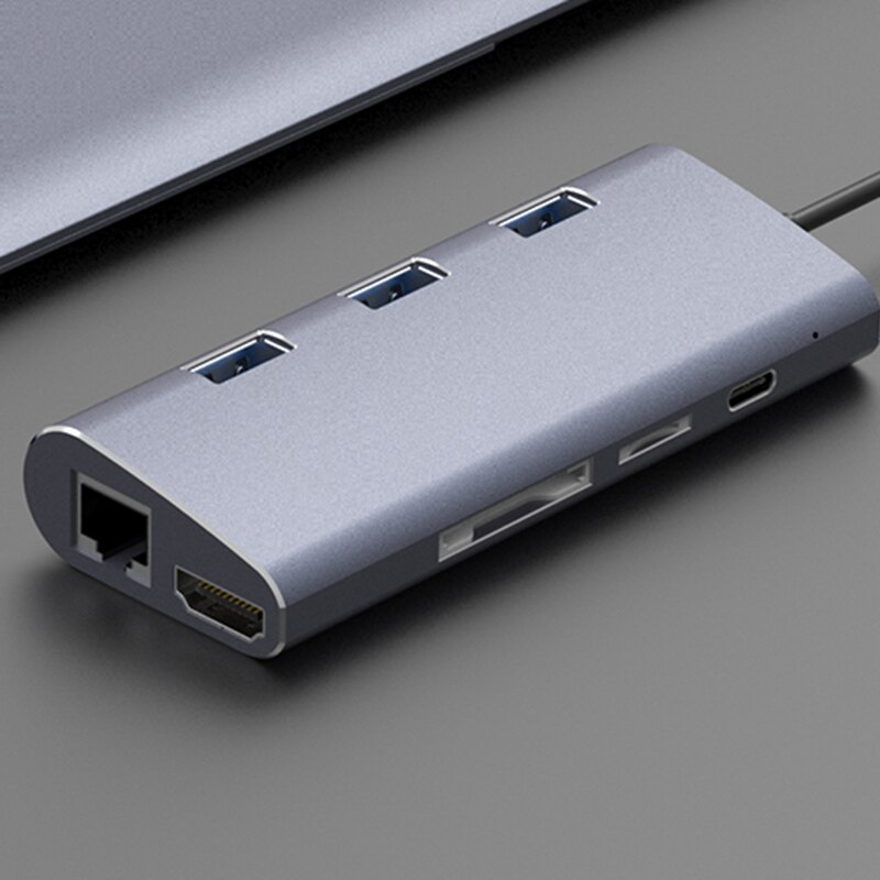 USB Type C HUB USB-C to HDMI 4K Gigabit Ethernet RJ45 USB 3.0 SD TF Card Reader PD Splitter Adapter for Mac Book Air Pro