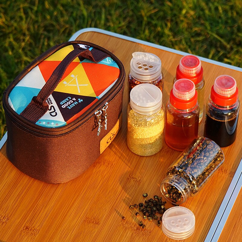Holaroom kryddsås kryddflaskor peppar kryddgryta för bbq camping utomhus salt och peppar burk ört krydda verktyg bärbar