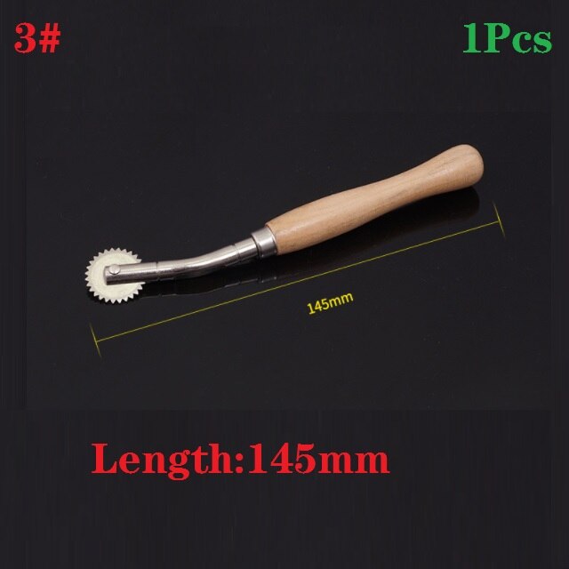 Herramienta de bricolaje de cuero, accesorios de presión de rueda dentada de acero, línea de escaneo de trazado de rueda redonda de tela , 1 ud.,: No.3