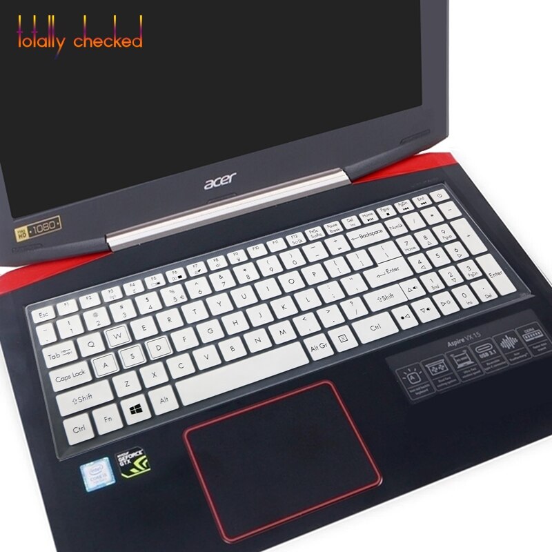 Laptop keyboard cover hudbeskytter til acer predator helios 300 ph315-52 vx15 an515-42 an515-51 an515-52 an515 15.6 inch: Hvid
