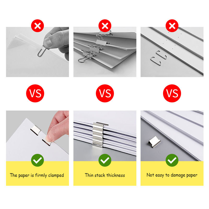 Push Clip Stapler Staple Remover Binder Push Clamp File Folder Dispenser Paper Clips Office Supplies Set Seamless Stapler