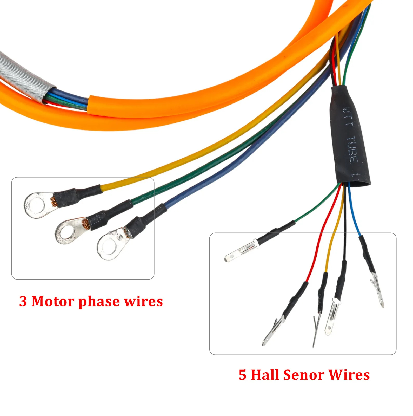Motor Kabel 800 W Wielnaaf Motor Met 5 Hall Senor Connector Draden Voor Elektrische Scooter Fiets 1.1 Meter 2.0mm2 Reparatie Onderdelen