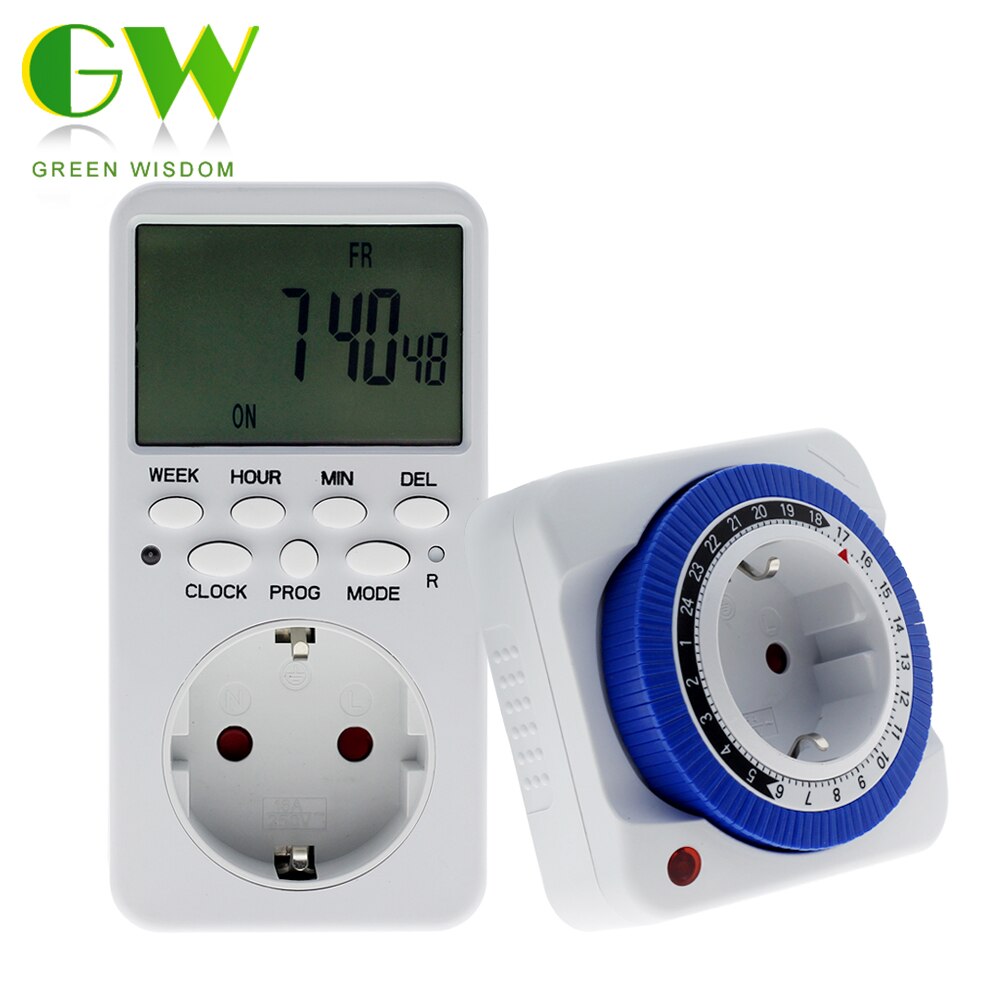 Electronic Digital Timer Switch Energy Saving Mechanical Socket Wall Home Timer Intelligent Programmable Plug-in Timing Socket