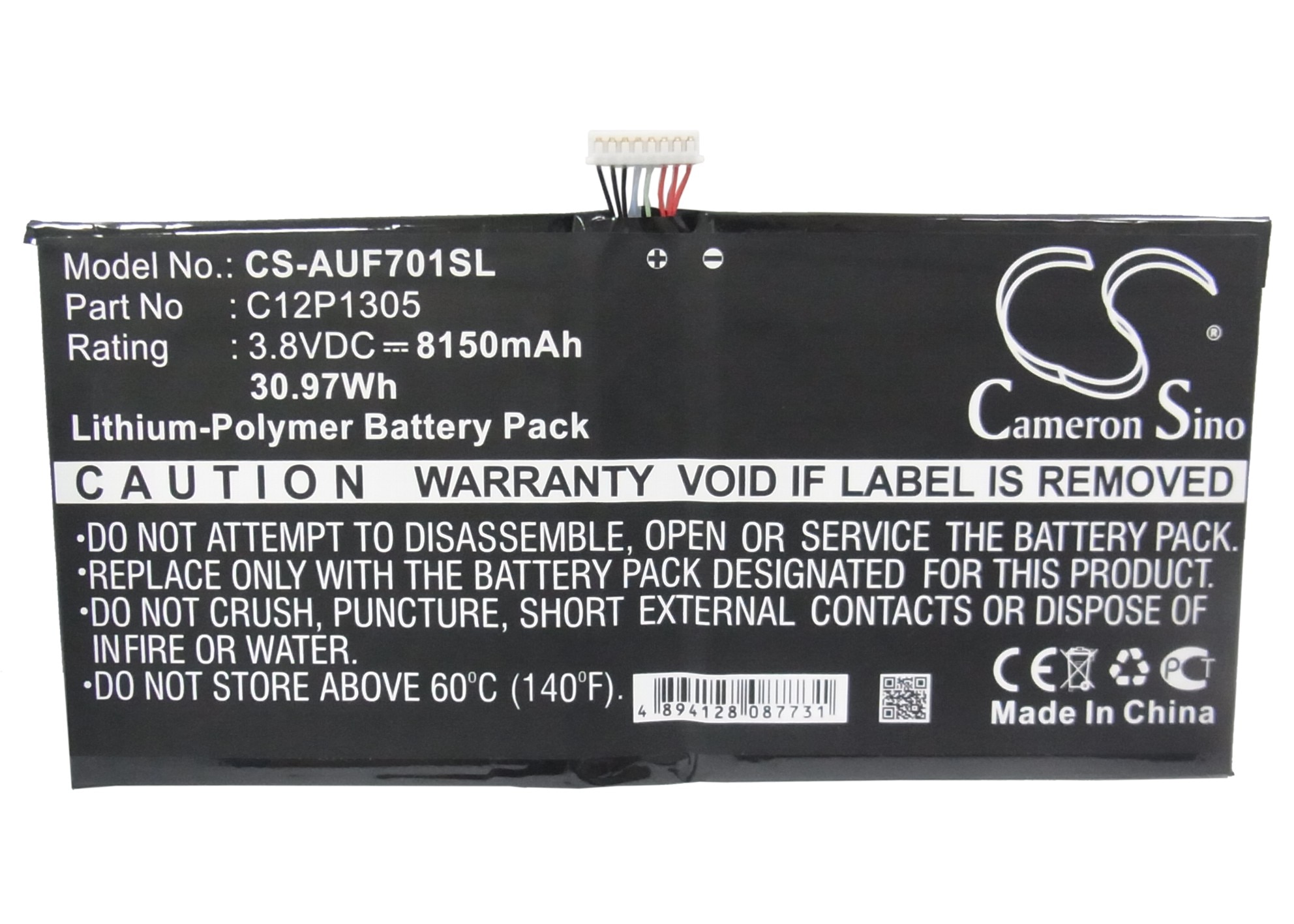 Batería de 8150mAh para Asus K00C, TF701T, transformador TF701T