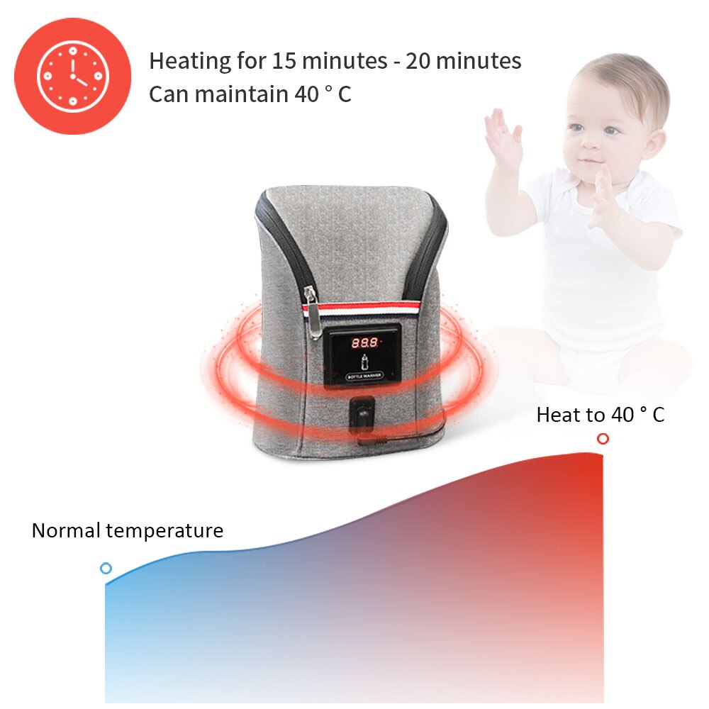 Outdoor Draagbare Constante Temperatuur Warm Zuigfles Heater Opbergtas Auto Draagbare Baby Zuigfles Thermos Cup Heater