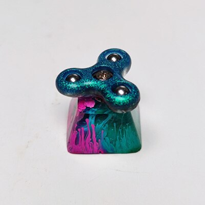 Keycap Personality Fidget Spinner Resin Keycap For Cherry Mx Switch Mechanical Gaming Keyboard Blue Black Keycaps 1pc: 1