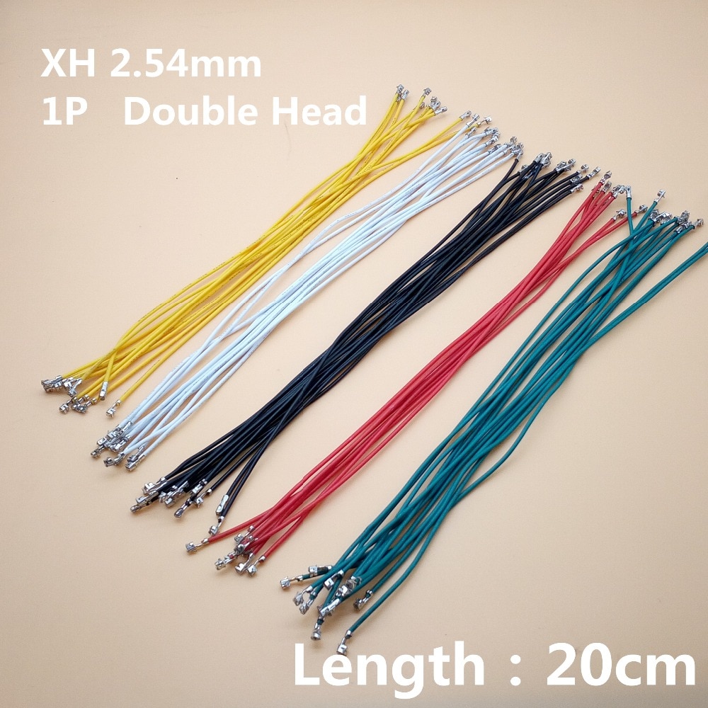 40 pçs/lote 1P XH 2.54 Cabo Jumper Fio Fêmea para Fêmea Duplo Cabeça Primavera Fio Eletrônico 24AWG 20cm de Comprimento