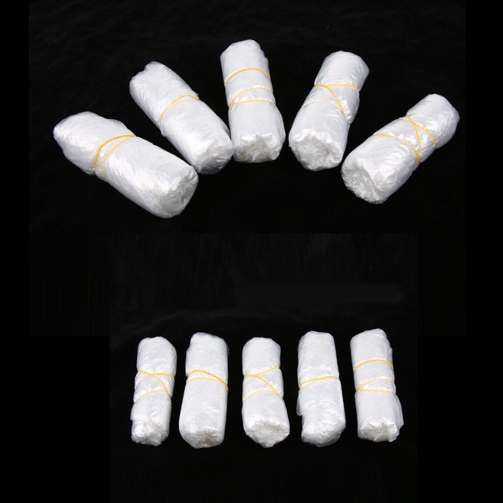 100Pcs Shower Caps Disposable Clear Waterproof Plastic Elastic Hair Bathing Caps