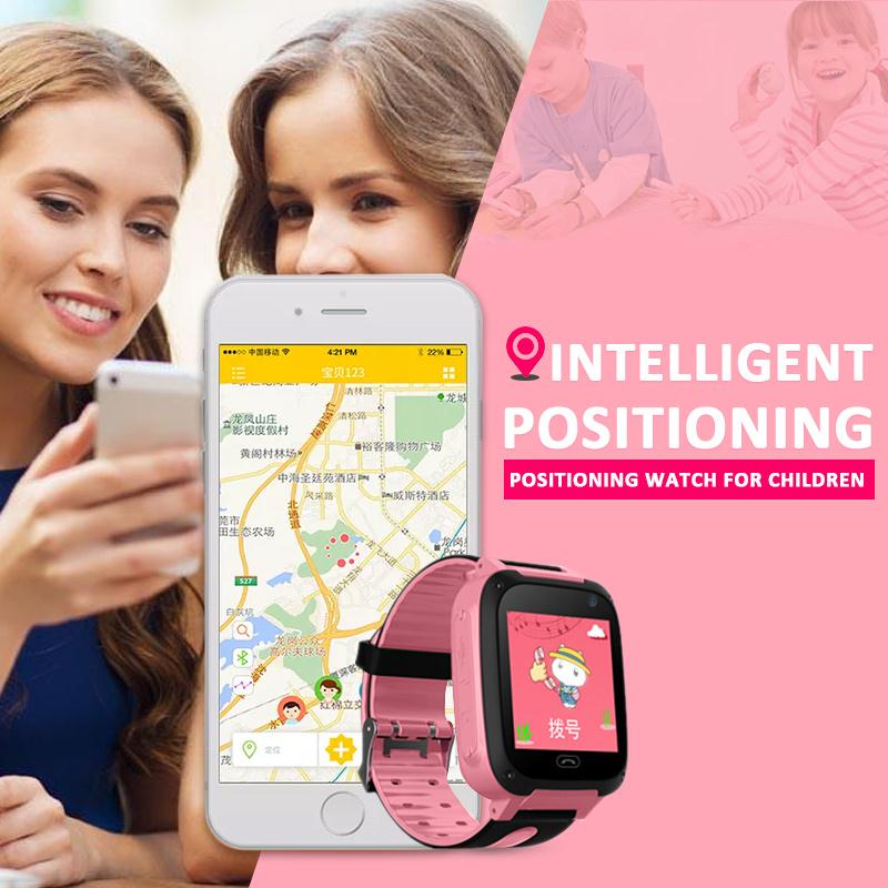 V6 Children'S Phone Watch Two-Way Conversation Smart Watch For Positioning Intelligent Power Saving Watch Pink Blue
