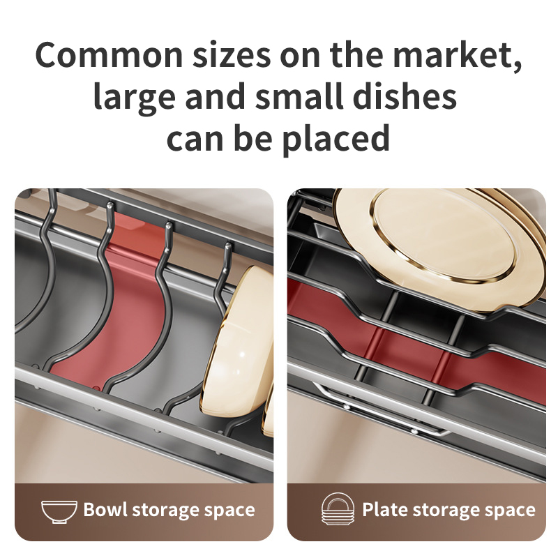 Kitchen Bowl Plate Drying Storage Shelf Wall Mounted Dish Drainer Rack Multifunction Chopsticks Spoon Tableware Dish Holder