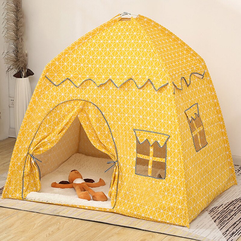 Tienda de juegos plegable para niños y niñas, casa de juegos para niños, Castillo de princesa: Yellow 02