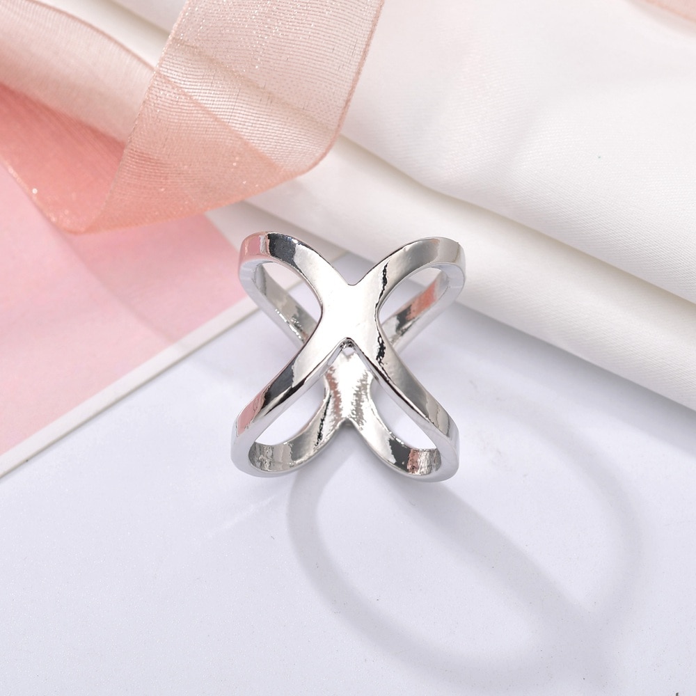 MissCyCy X Shape Metal Brooches for Women Simple Scarf Clip Clothes Jewelry Accessories