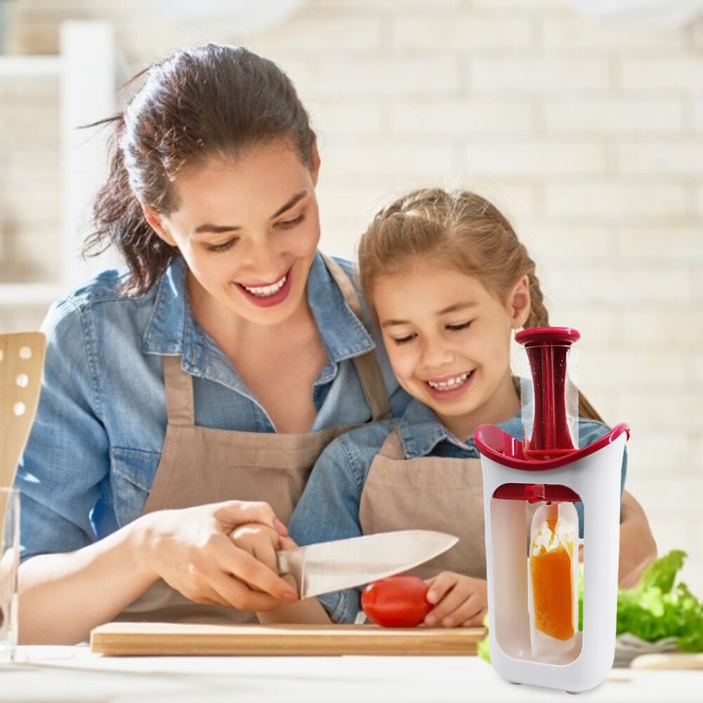 Fruit Puree Squeezer Food Squeezing Station Fruit Puree Squeeze Station Food Pouches for Home for Kids for Kitchen for Baby