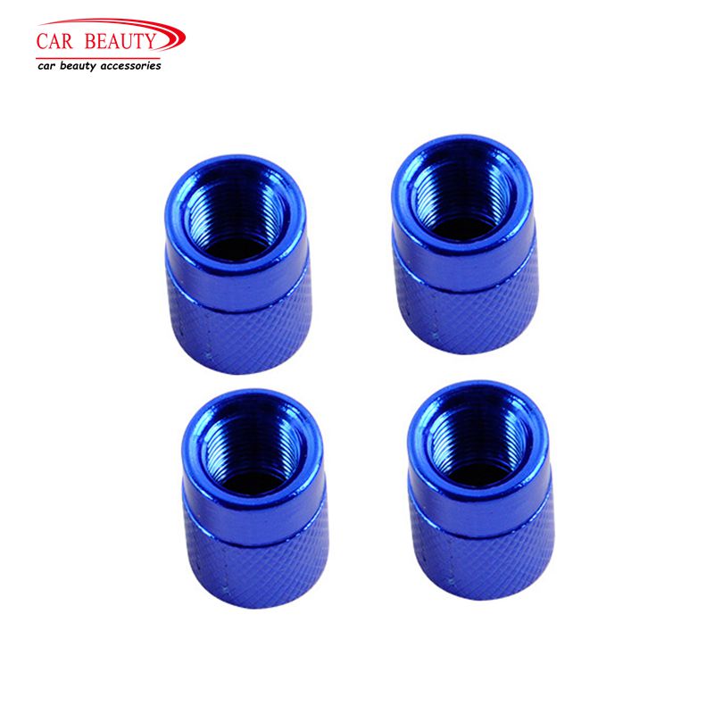 4 stk / lot blå dækventilhætter støvtætte dækventildæksler til biltilbehør