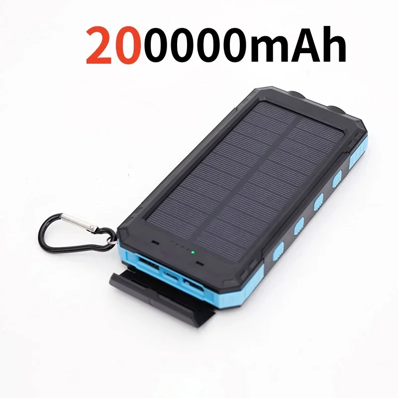 200000 mAh Solar- Energie Bank draussen Tragbare Ladegerät Wasserdichte Externe Batterie Dual USB Ladung Powerbank LED Licht Neue: Gelb