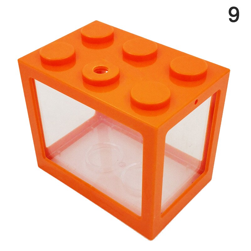 Aquarium Fish Bowl Tank USB Mini Aquarium Fish Tank With LED Lamp Light Home Office Desktop Tea Table Decoration Accessories: Purple