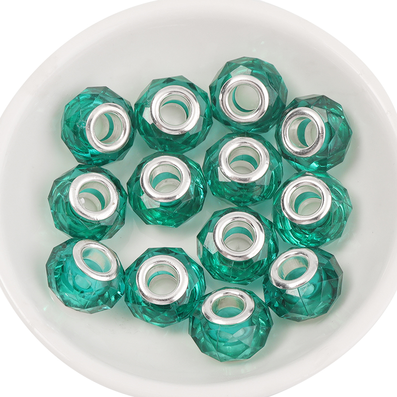 20 stuks/lot 14mm transparante, gefacetteerde harskralen met een groot gat voor het maken van sieraden, tussenkralen voor het maken van armbanden en kettingen: Oranje