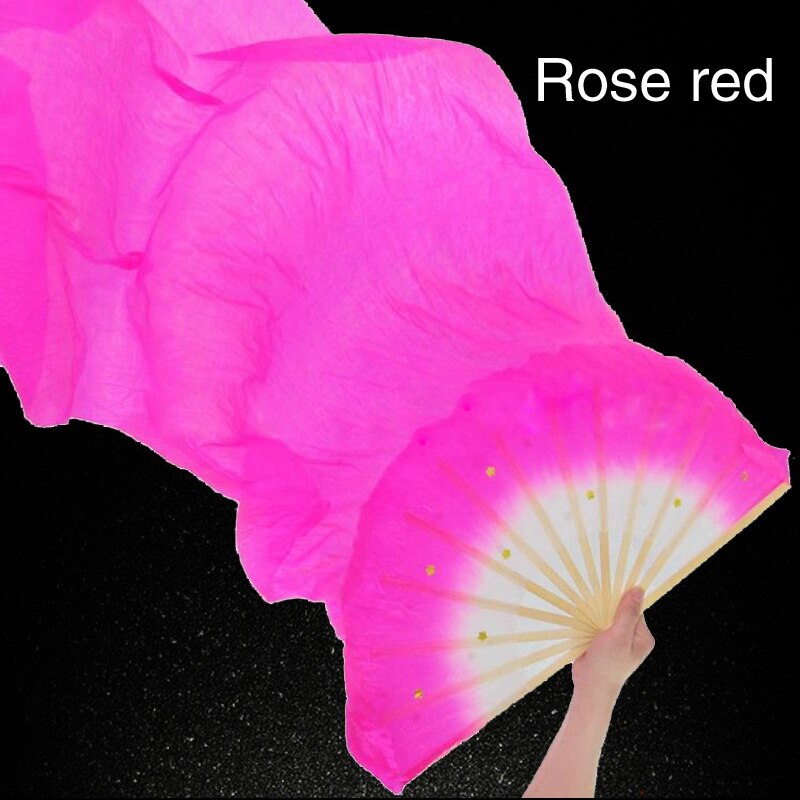 Regenbogen die Seide Fans tanzen Fan Bauchtanz Schleier Fans Handheld Bambus Fan Leistung Tanzen Faltbare Lange Fans Hause Dekoration: 08