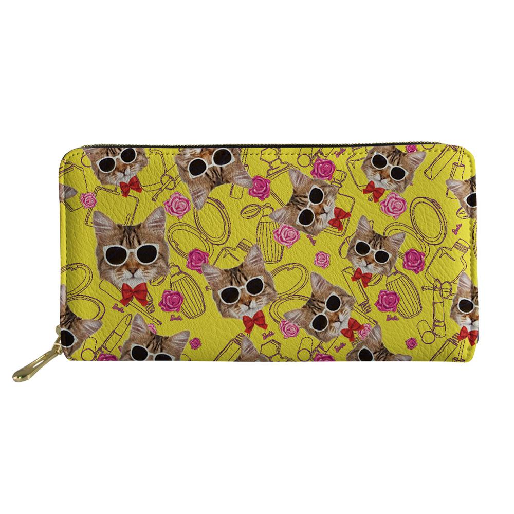 Mooie dierenprint dames pu lange portemonnee met rits: Ad4