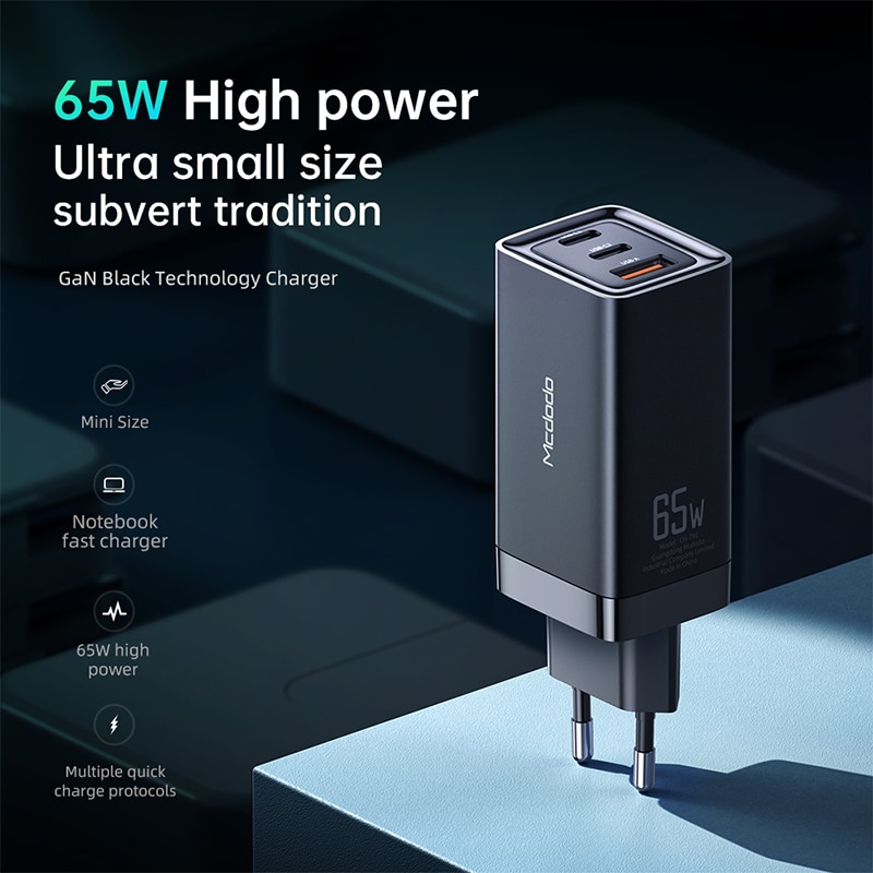 GaN Charger 65W Quick Charge 4.0 PD Fast Charge AFC FCP Travel Charger For Macbook Pro For Xiaomi iPhone 11 X XS Huawei Mate20