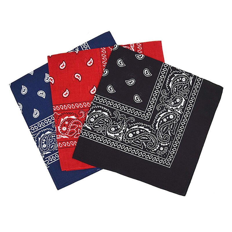 Zestaw 3 bandany robić jazdy rowerem Paisley 100% Bandana bawełniana plac na zewnątrz szalik czarny czerwony wzór Paisley pałąk drukowane dla kobiet/mężczyzn/chłopiec