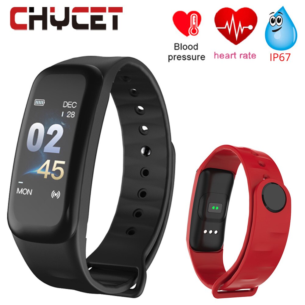 Smart band Blood pressure measure Color OLED Screen C1 plus Fitness tracker Heart rate monitor Waterproof Smartband Watch Sport