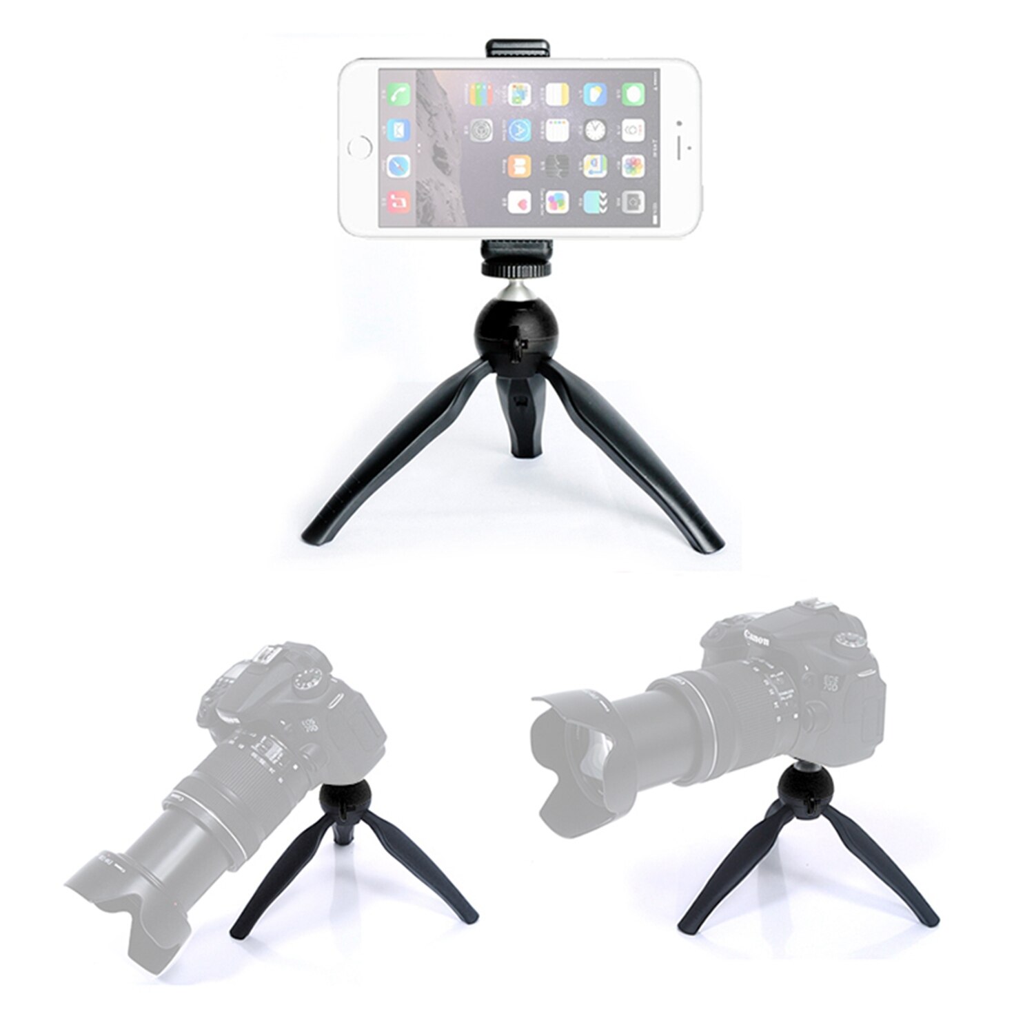 OPQ-Camera Accessories Portable Handheld Camera Tabletop Mini Tripod With Phone Holder For Sony Samsung Mobile Phone Smart Pho