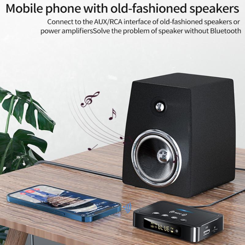 Bluetooth 5.0 Receiver Transmitter FM Stereo AUX 3.5mm Jack RCA Optical Wireless NFC Bluetooth Audio Adapter For TV PC Headphone