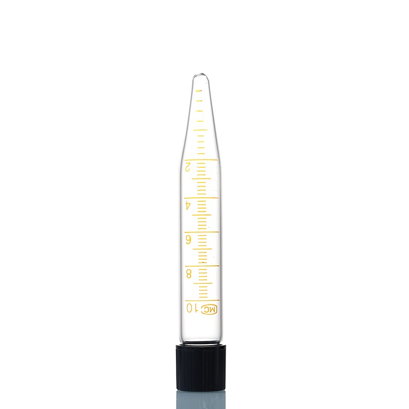 Tubo de centrífuga de vidrio, tubos de ensayo de vidrio de 10 ml con tapa de rosca y tubo de alta temperatura resistente a la escala, diámetro de 16mm, 10/PK