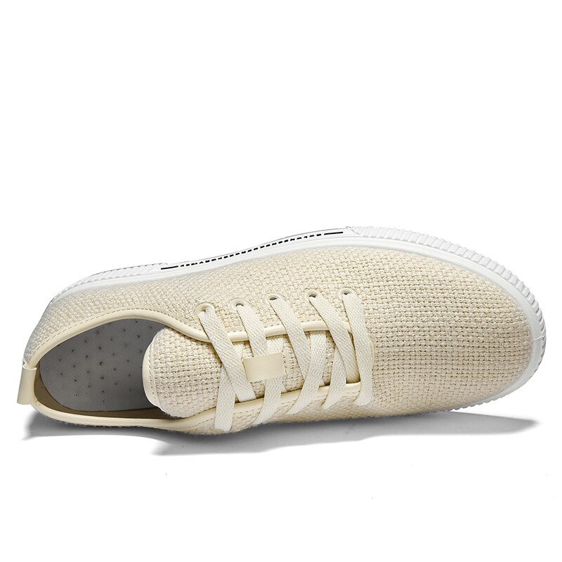 Baskets de printemps pupuda pour hommes, chaussures en toile de lin, chaussures décontractées tendance pour hommes, espadrilles confortables, chaussures de course classiques
