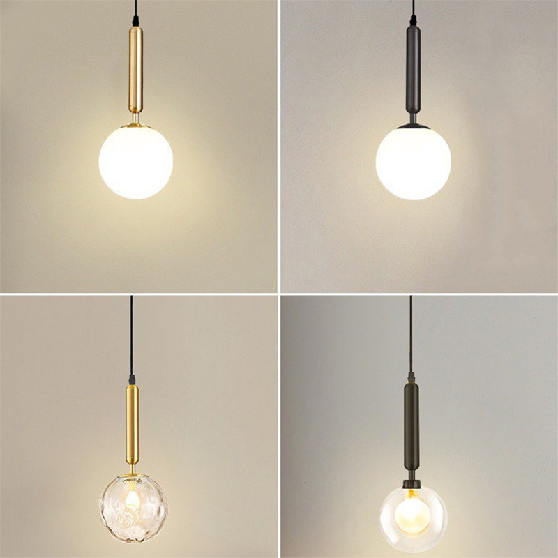 Moderne Milchglas Kugel Pendel leuchten Durcheinander schwarz LED Decke Kronleuchter für Schlafzimmer Lüster Ess treppen Decke Hängelampen