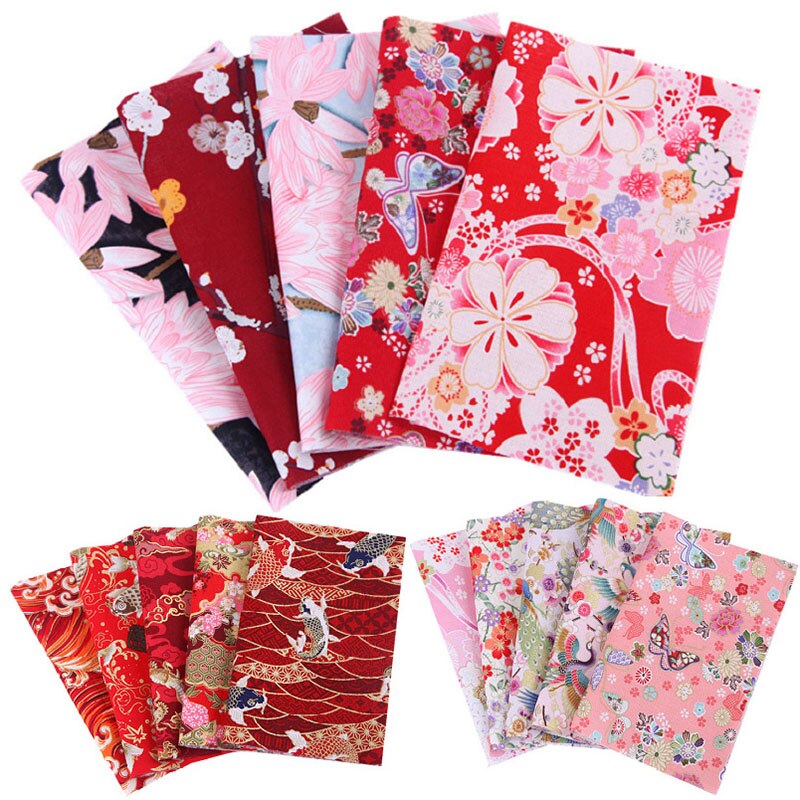 100% Katoenen Stof Katoen Patchwork Doek Bloem Patroon Stof Japanse Stijl Naaien Leveringen Diy Handgemaakte Kledingstuk Accessoires